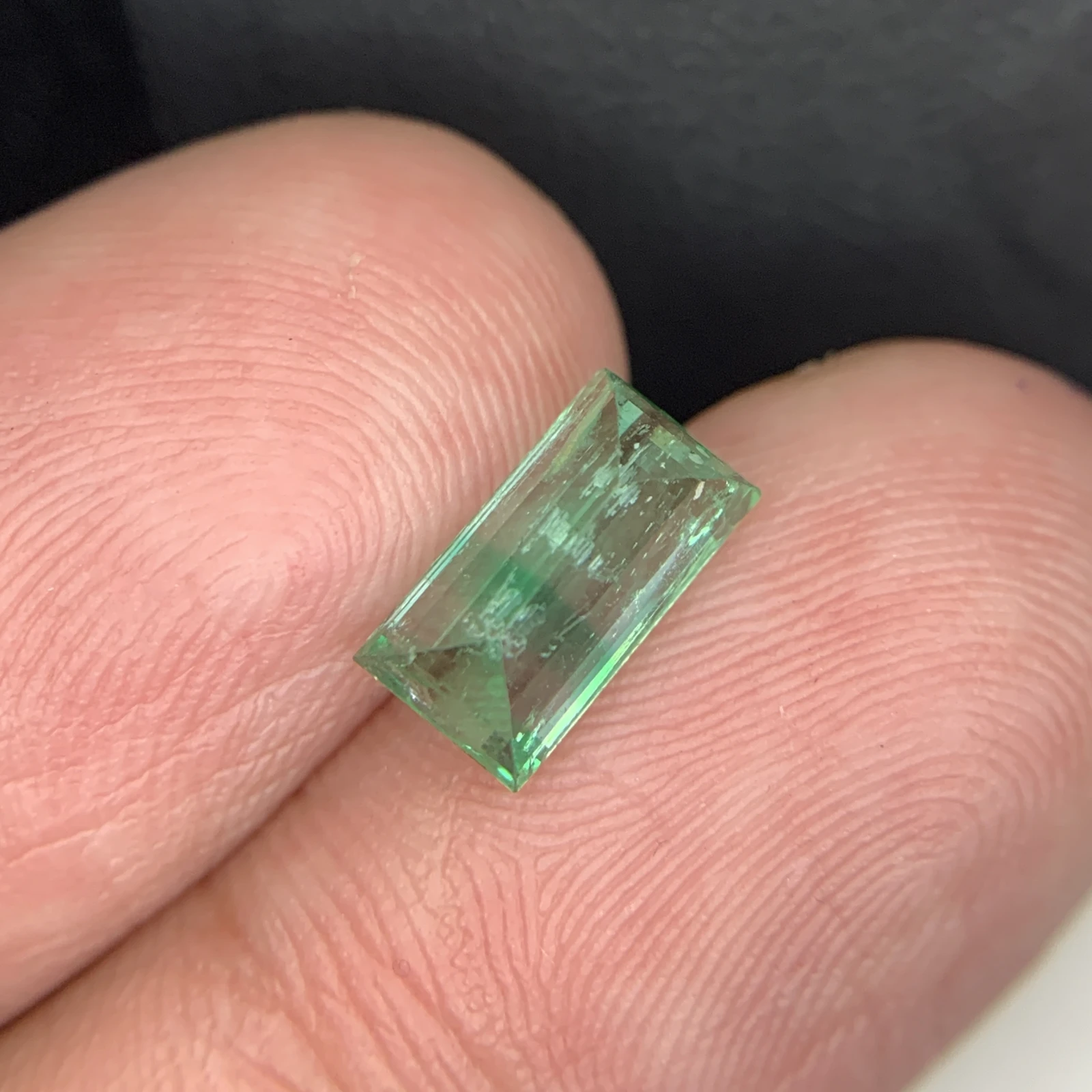 Natural Green Emerald 2.43 Carat Faceted Rectangular Cut Loose Gemstone — view 23